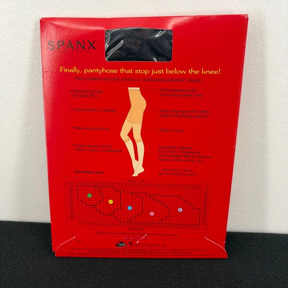 Y2K SPANX SARA BLAKELY Original Footless Bodyshaping Pantyhose Control Black A S